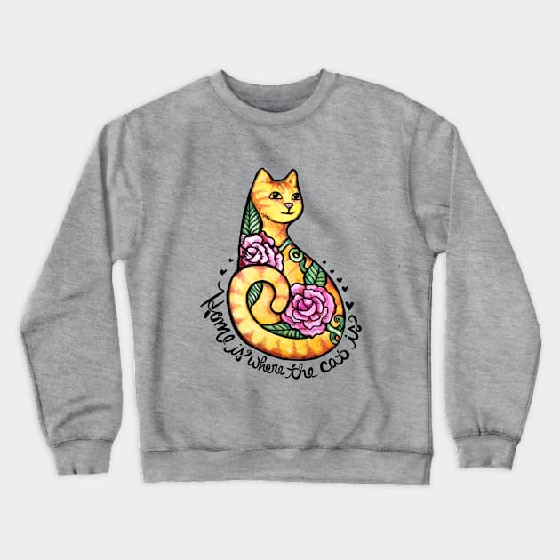 Home is where the cat is Crewneck Sweatshirt by bubbsnugg